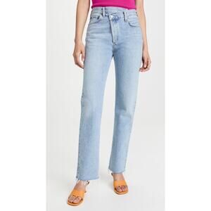 Agolde 'Crisscross' Blue Cotton Straight Legged Denim Jeans Size 27